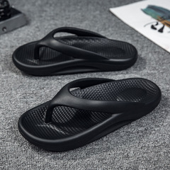 Cross-border large size slippers summer Korean style trendy men's flip-flops for outer wear thick-soled couples high-elastic beach sandals
