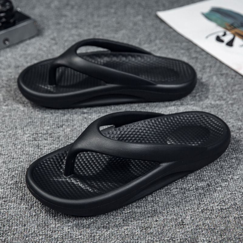 Cross-Border Large Size Slippers Summer Korean Style Trendy Men's Flip-Flops Outer Wear Thick-Soled Couples High-Elastic Beach Sandals