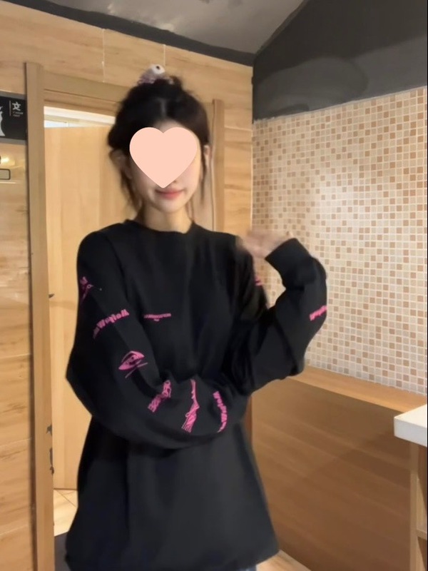 长袖卫衣女秋冬加绒宽松慵懒风美式复古小众设计感圆领上衣打底衫|undefined
