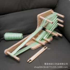 跨境木质手工编织毛毯底座diy钩针编织器实木毛线球缠绕器