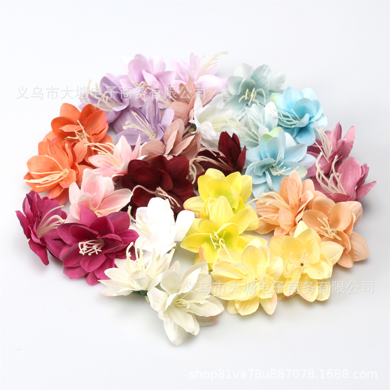 15种色仿真花小水仙绢布花头婚礼背景花墙手工DIY手工簪花材料包