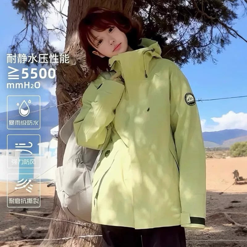 Luo Tuo Style Softshell Jacket for Women, Spring Single-Layer Jacket, Men's Hiking Windproof Jacket, Detachable Mountaineering Clothing