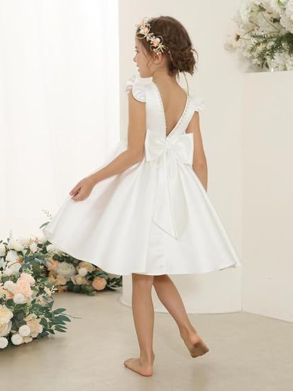 Elegantes Mädchen Satin Kleid Für Klavierkonzert Und Geburtstag_voghion.com