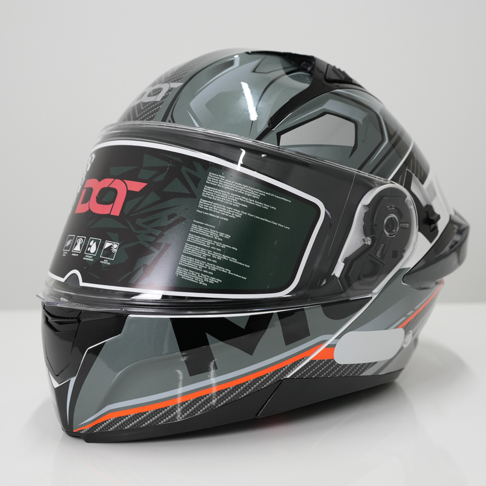 Flip-Up Motorcycle Helmet with Double Visor