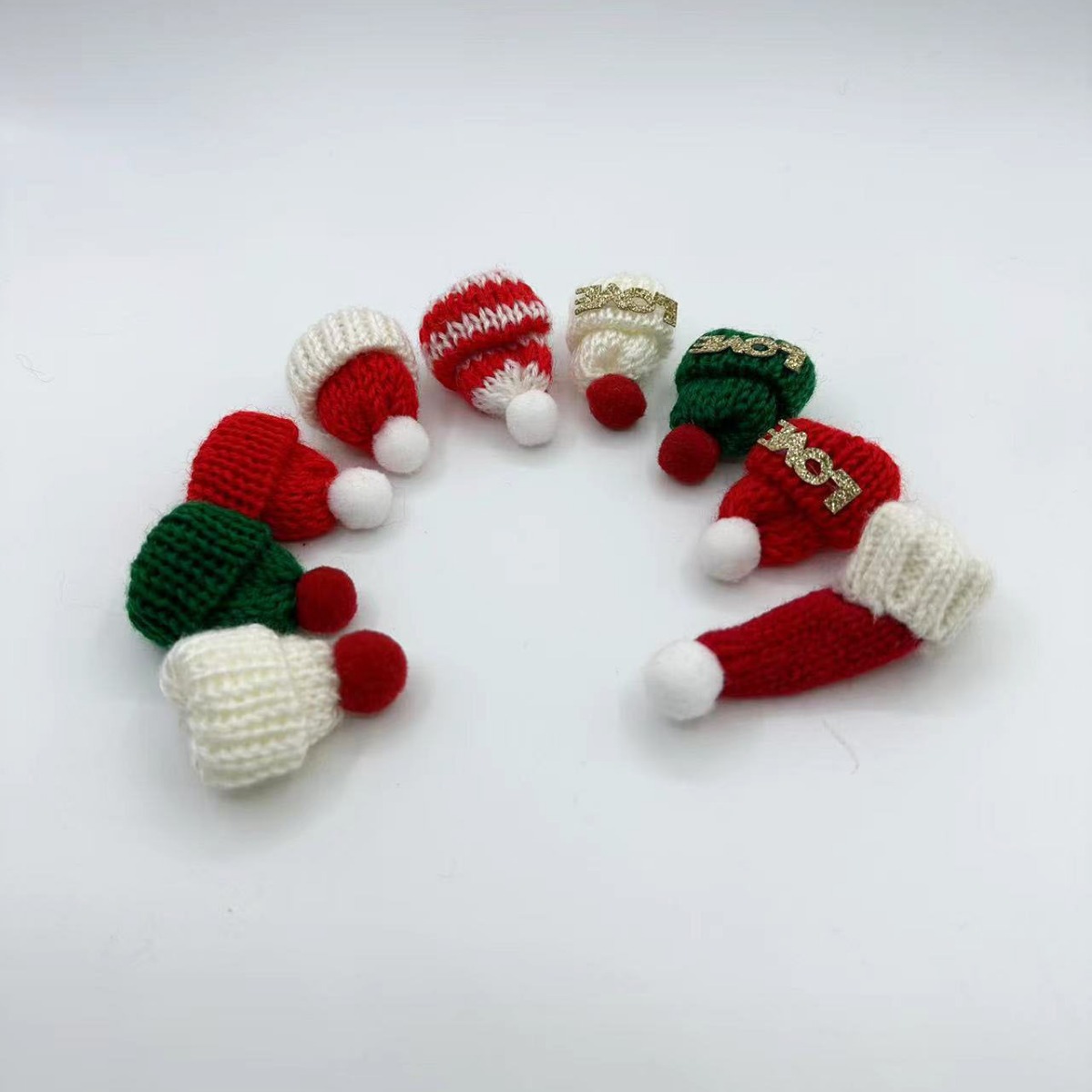 圣诞迷你毛线小帽子 圣诞节玩偶装饰配件帽子