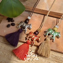 25新款大斑马流苏长项链轻奢小众设计高级感气质百搭款项饰女