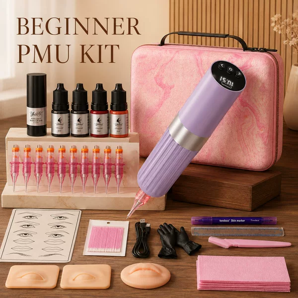 Beginner's eyebrow tattooing machine set, pouty lip practice module, eyebrow, eye, and lip simulation 3D module supplies
