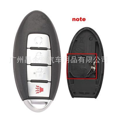 key remote control shell, Car Keys - 4-key-remote-start-left-battery-holder
