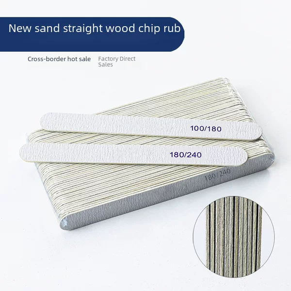 Nail File Wooden Double-Sided File Thin Shaping Nail File Lightweight Wood Veneer Ultra-Thin Nail Polishing Sanding Strip