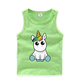 unicorn夏装独角兽背心韩版休闲打底衫吸汗糖果中小童无袖汗衫