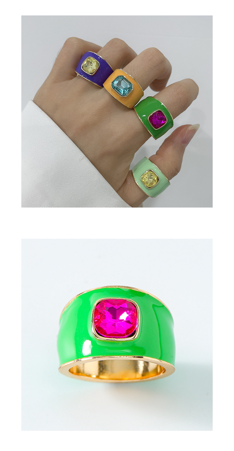 8g Weight Rhinestones Inlay Material Rings Classification 7 Ring Size 1 Piece Quantity Daily Occasion Alloy Material Geometric Pattern Women'S Gender Enamel, Inlay Design Fashion Style Fashion Geometric Alloy Enamel Inlay Rhinestones Women's Rings 1 Piece
