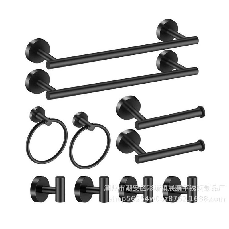 Cross-Border Towel Ring Bathroom Stainless Steel Towel Bar Bathroom Pendant Set American Coat Hook Bathroom Paper Towel Holder