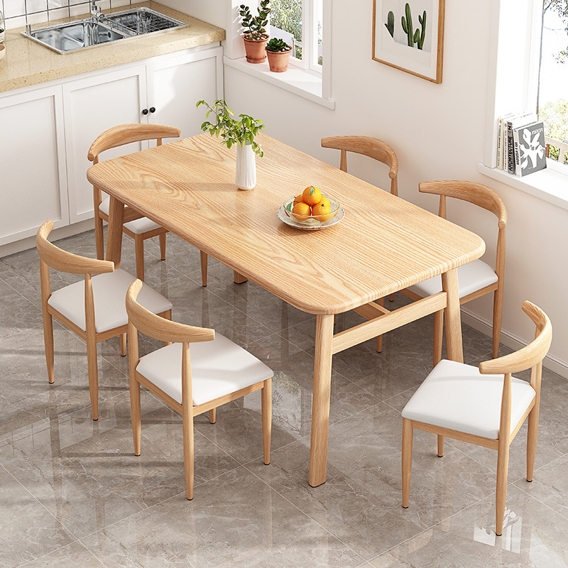 Nordic Dining Table Household Small Apartment Simple Dining Table Light Luxury Dining Table And Chair Combination Imitation Solid Wood Dining Table Rectangular