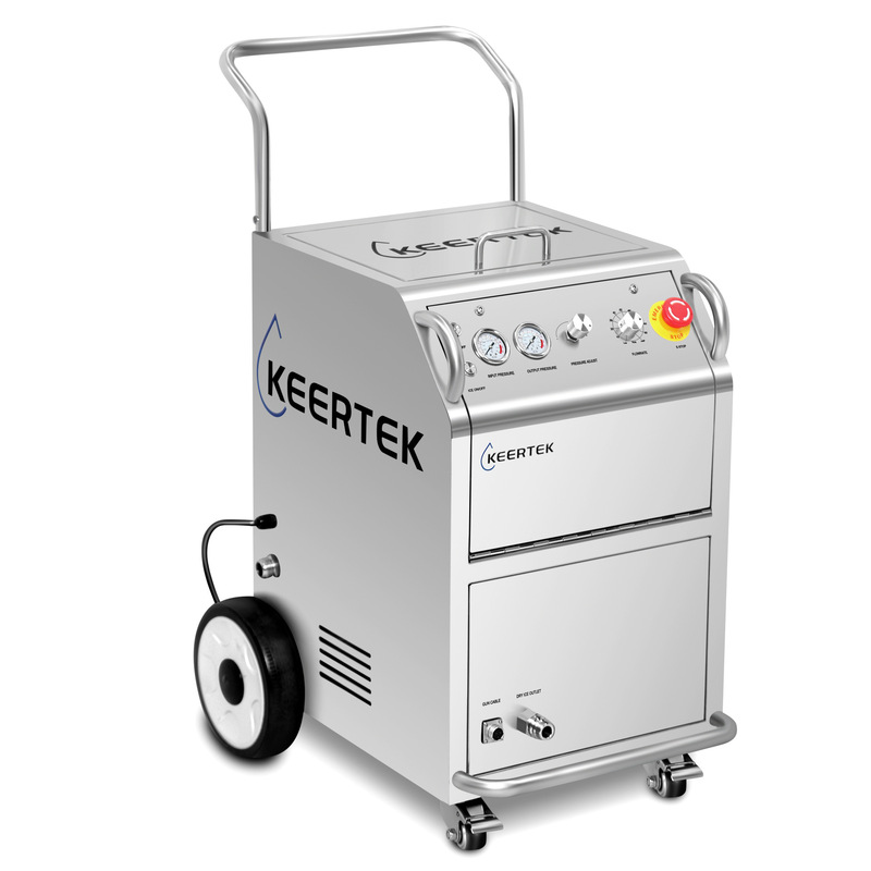 Dry Ice Cleaning Machine for Industrial Parts, Oil and Rust Removal, High-Pressure Jetting with 3mm Particles, Industrial Dry Ice Cleaning Machine