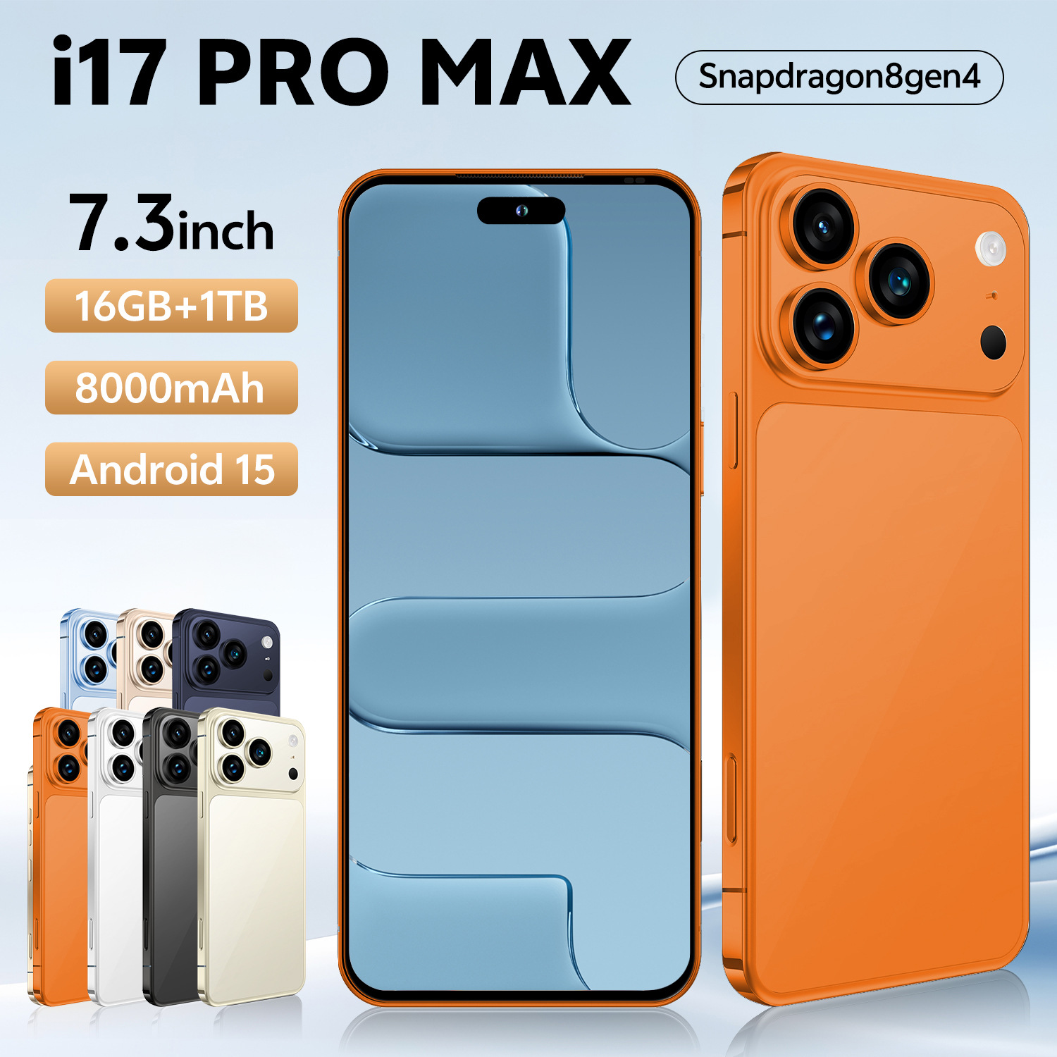 新款i17 Pro Max跨境手机7.3寸16+1T安卓智能手机源头厂家可代发