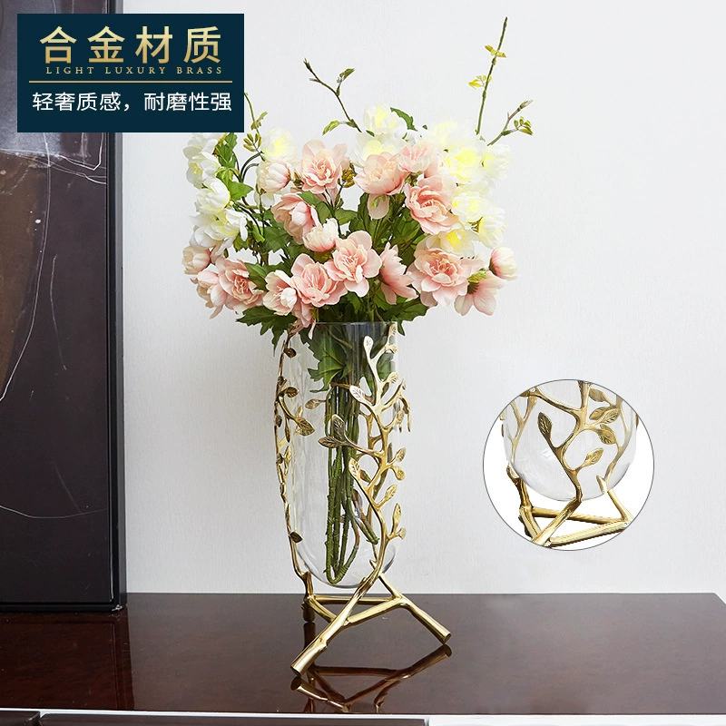 Glass Vase European light-luxury, transparent hydroponic decorative vase, dwarf & high sizes