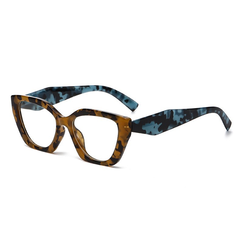 Vintage gafas transfronterizas de estilo europeo y americano estampado de leopardo envasado de flores viejos una sola luz retro tendencia femenina personalidad gran marco gafas viejas