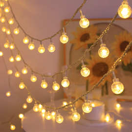 跨境LED水晶球灯串气泡球圆球彩灯闪灯圣诞节日装饰灯满天星