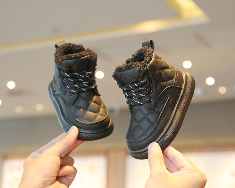 Lasten lyhyet saappaat Talvivauvat pojat ja tytöt Iso puuvilla brittiläinen lampaan turkki pieni ja keskikokoinen lasten_voghion.com