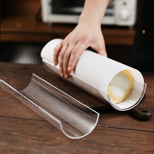 Cake roll shaper acrylic U-shaped transparent fat roll holder semi-circle thickened 30cm long baking tool