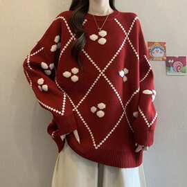 针织衫毛衣女秋冬季圆领慵懒风复古内搭时尚小个子上衣早秋韩系