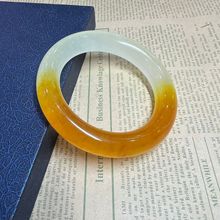 工厂批发新坑仿老黄翡高冰翡翠手镯半壁江山手镯石英岩冰种手镯