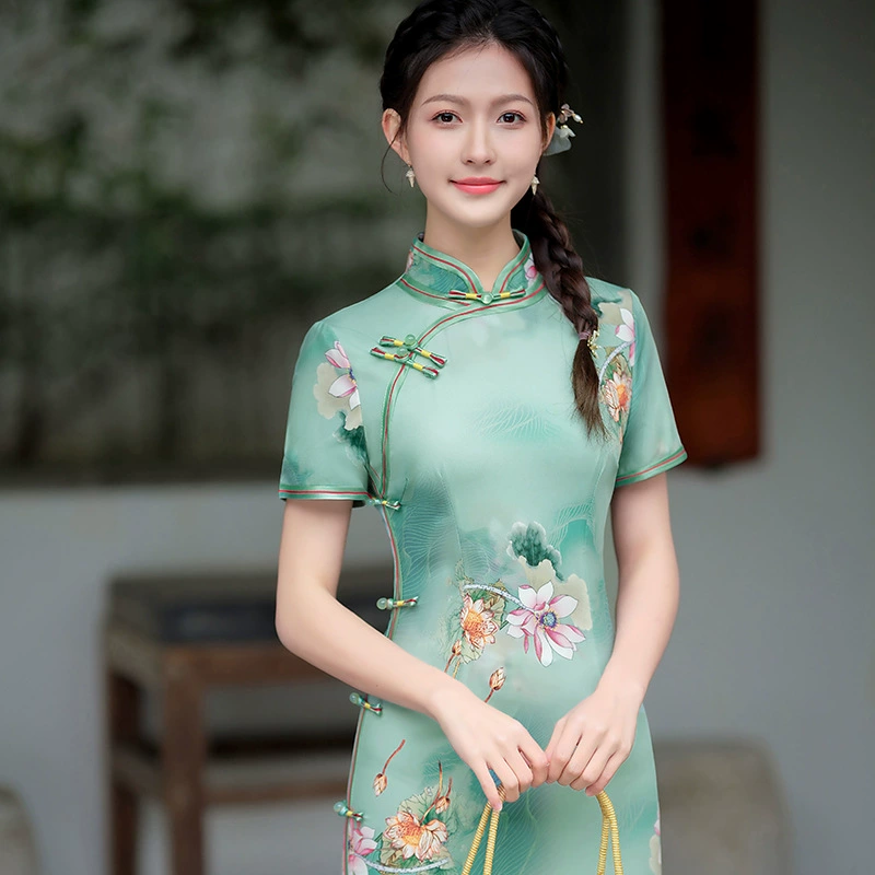 Чонсанама? (Cheongsam) платье, свежая лёгкая юбка, стиль высокого качества, китайский стиль