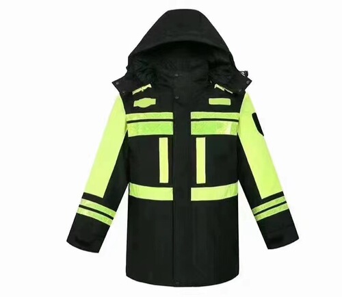 Winter High-Speed Outdoor Duty Padded Waterproof Warm Coat with Removable Inner Liner and Reflective Raincoat