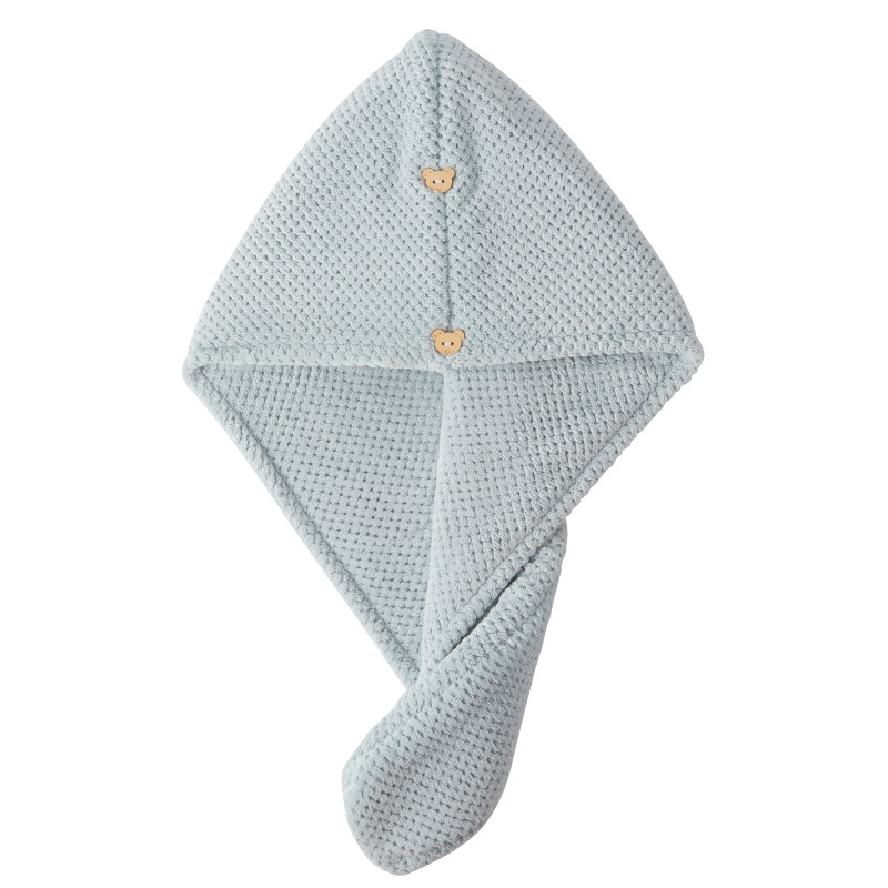 Fábrica personalizada de microfibra de coral cuadrícula sombrero de cabello seco sombrero de baño rápido seco toalla de cabello seco se puede etiquetar