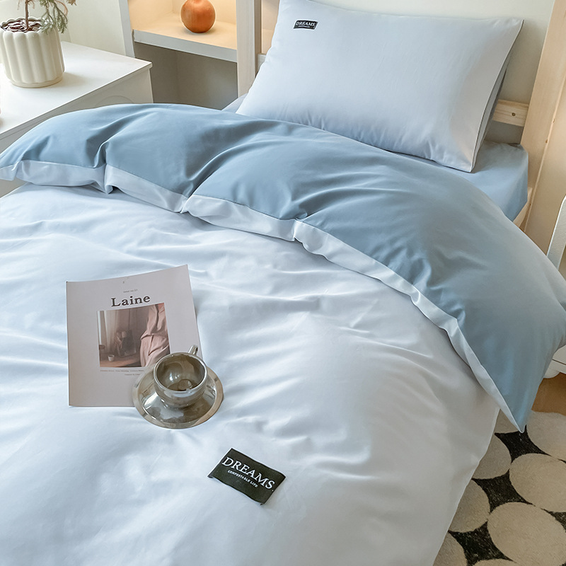 Dormitorio de estudiantes universitarios cama de algodón conjunto de tres piezas un conjunto completo de colchón de algodón sábanas de cama cubierta de seis piezas conjunto