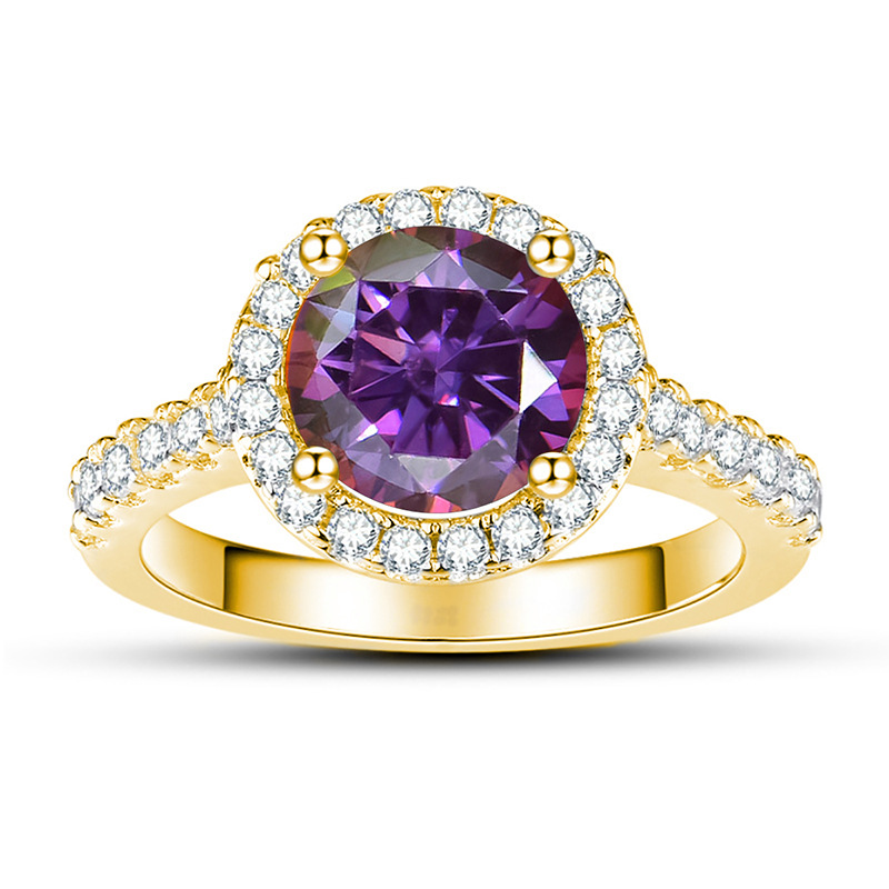 1 quilate 6.5mm anillo de diamante de color oro anillo de diamante de plata S925 propuesta de matrimonio anillo de mujer explosivo lote