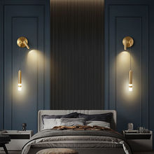 壁灯自带射灯客厅背景墙灯具创意吊线现代简约轻奢灯饰卧室床头灯