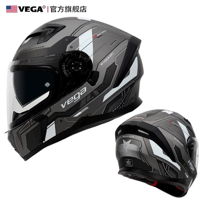 American Vega Motorcycle Helmet for Men and Women, Bluetooth Full-Face Helmet, 3C Certified, All-Season, Retro, Personalized, Anti-Fog