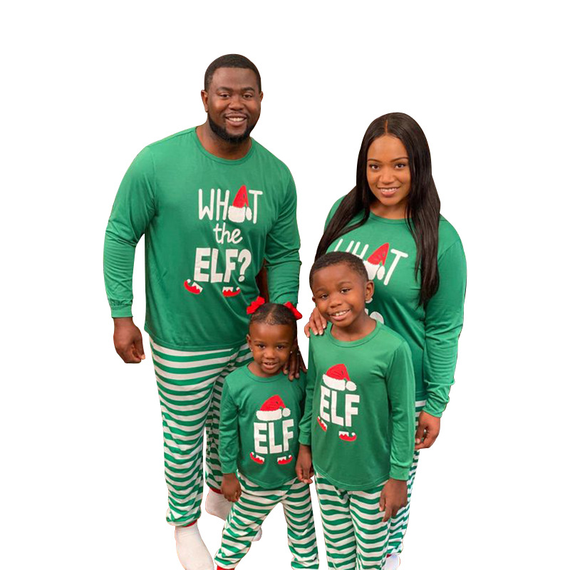 New Christmas Print Round Neck Long Sleeve Fashion Casual Parent child Set Pajamas Women_voghion.com