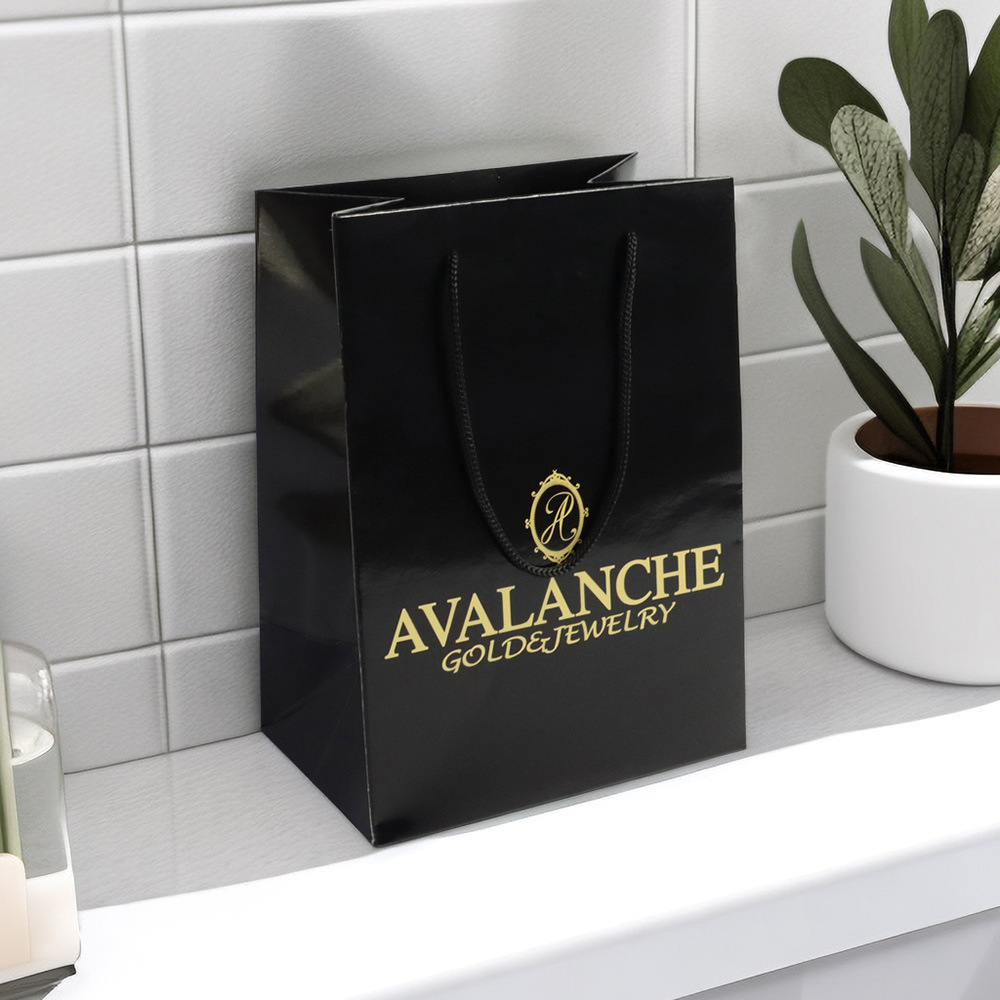 自有品牌标志奢华黑纸珠宝手表眼镜包装购物礼品袋