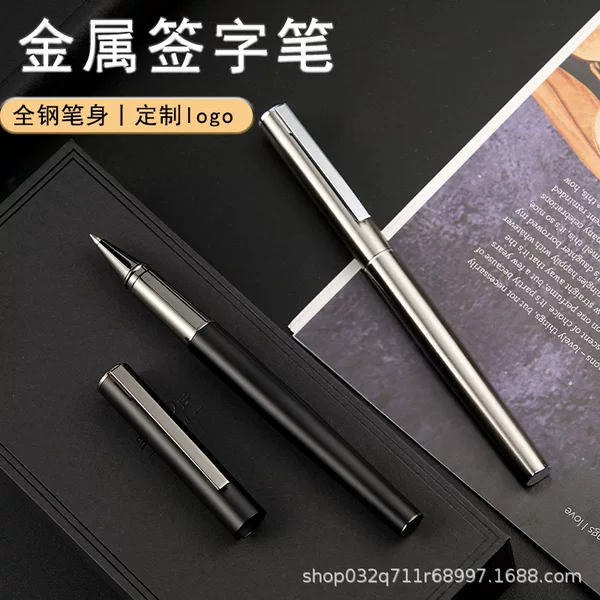Roche Metal Signature Pen Black Pen Gel Pen Metal Heavy Hand Carbon High-grade Pen Business Gift Pen