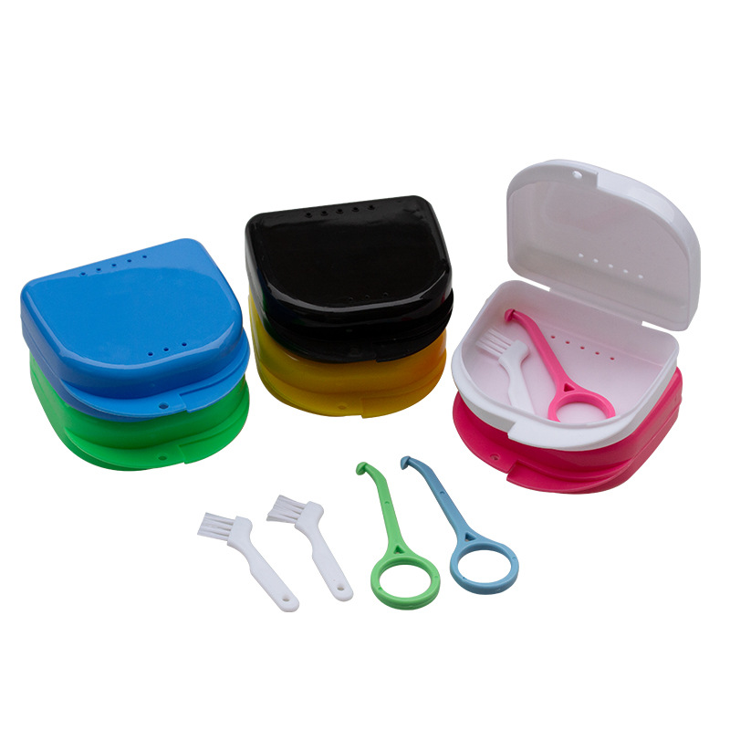 Materiales dentales pp Caja de plástico Flip Cover Box Bracket Extractor Brush Holder Placement Box Molar Bracket Box