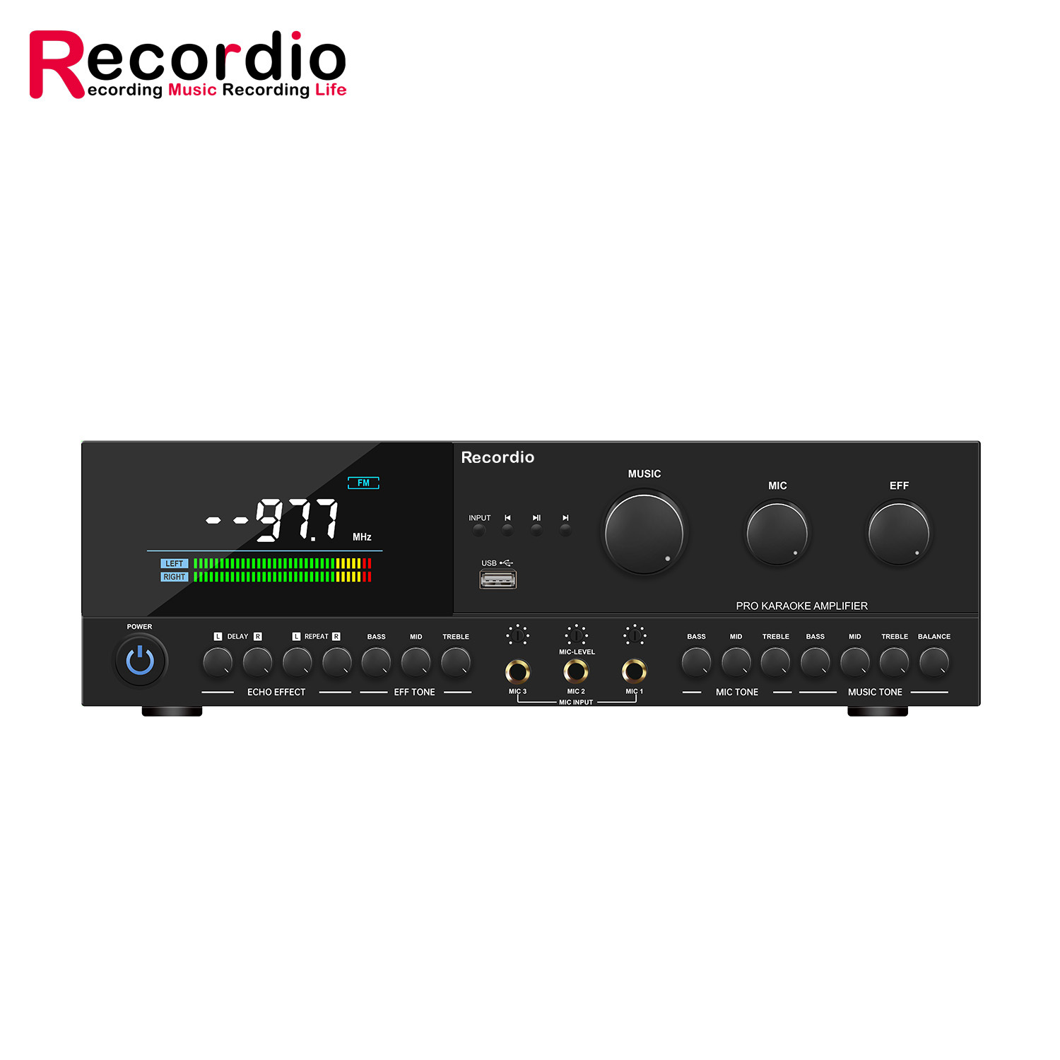 专业蓝牙前置放大器音频大功率卡拉OK功放USB功放音频功率放大器