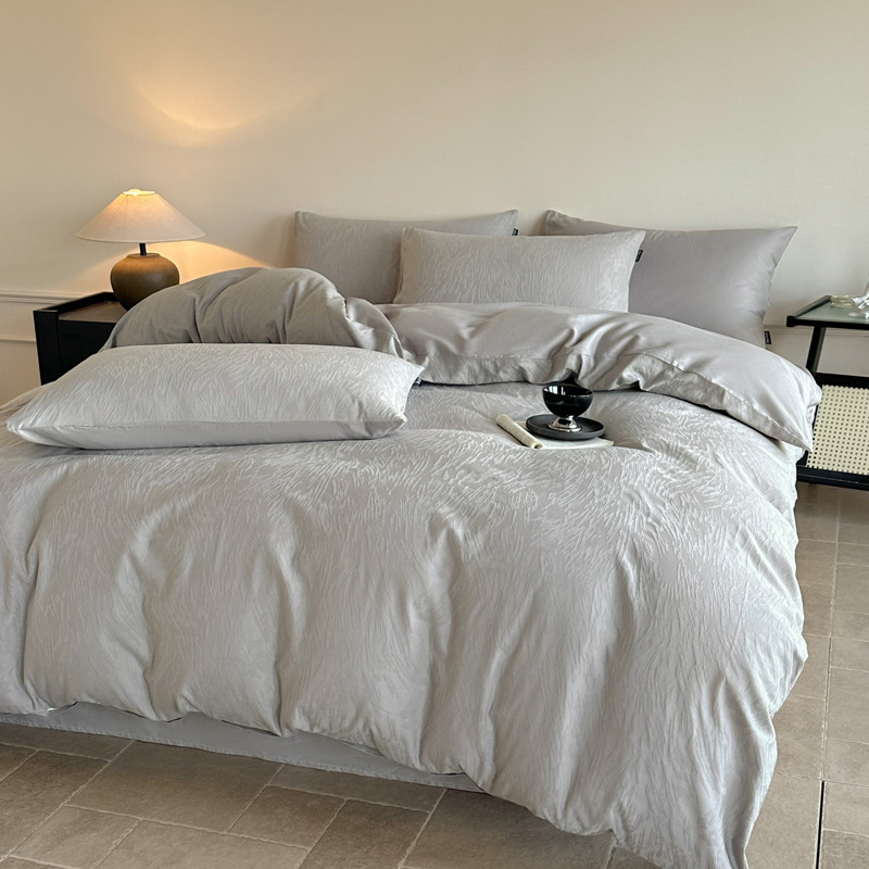 Luxury Four-piece Cotton Jacquard Bedding Set Premium Bed Linen_voghion.com