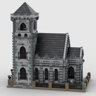 Moc-51927 Old Church Model Building Toy Set with Detailed Interior Structure 6227 Particles
