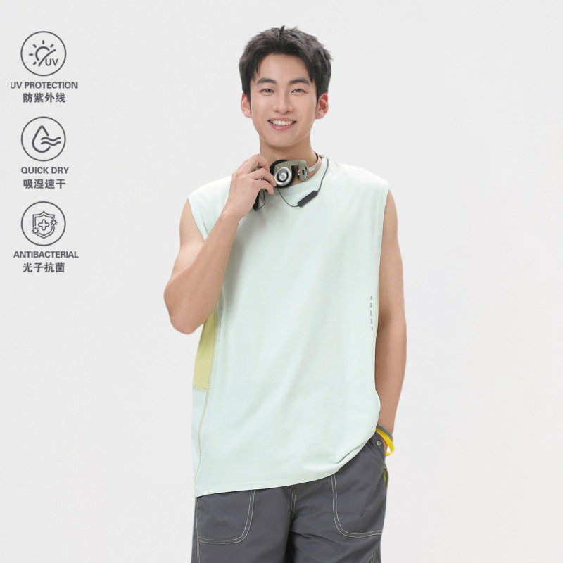 Outdoor Lightweight Quick-Drying Sleeveless T-Shirt for Men and Women in Summer Running and Fitness Breathable Antibacterial Sun Protection Sports Vest Outdoor Lightweight Quick-Drying Sleeveless T-Shirt for Men and Women in Summer Running and Fitness Breathable Antibacterial Sun Protection Sports Vest