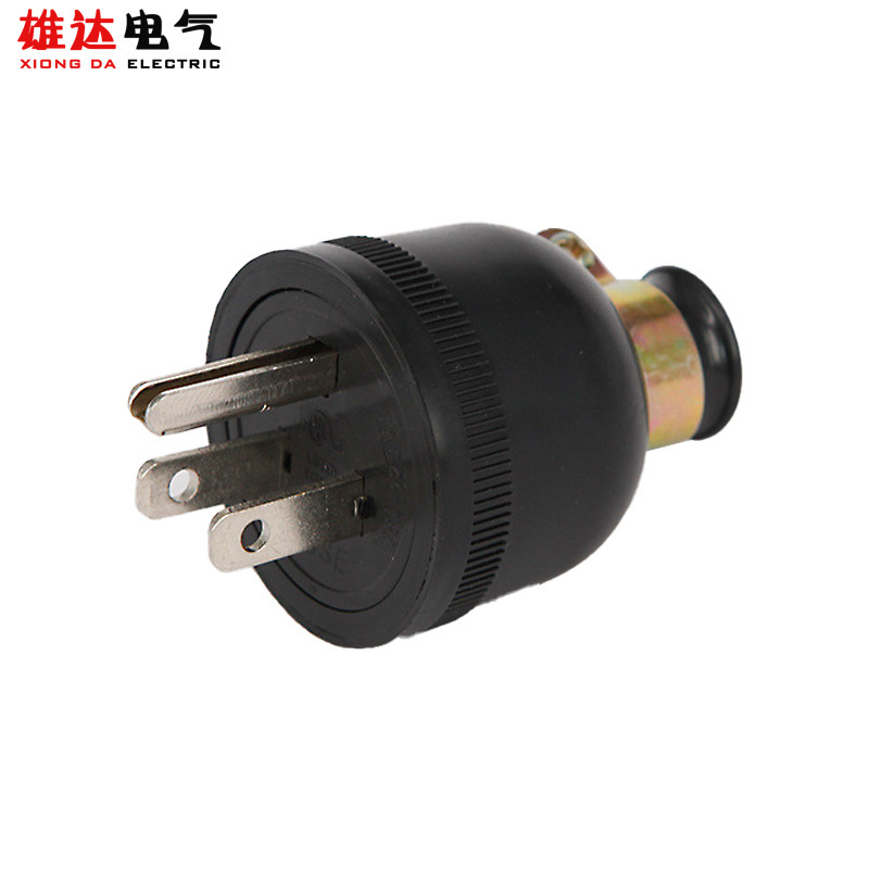 雄达/XIONGDA 美标接线插头 15A 125V NEMA电源插头 5-15P 直插式
