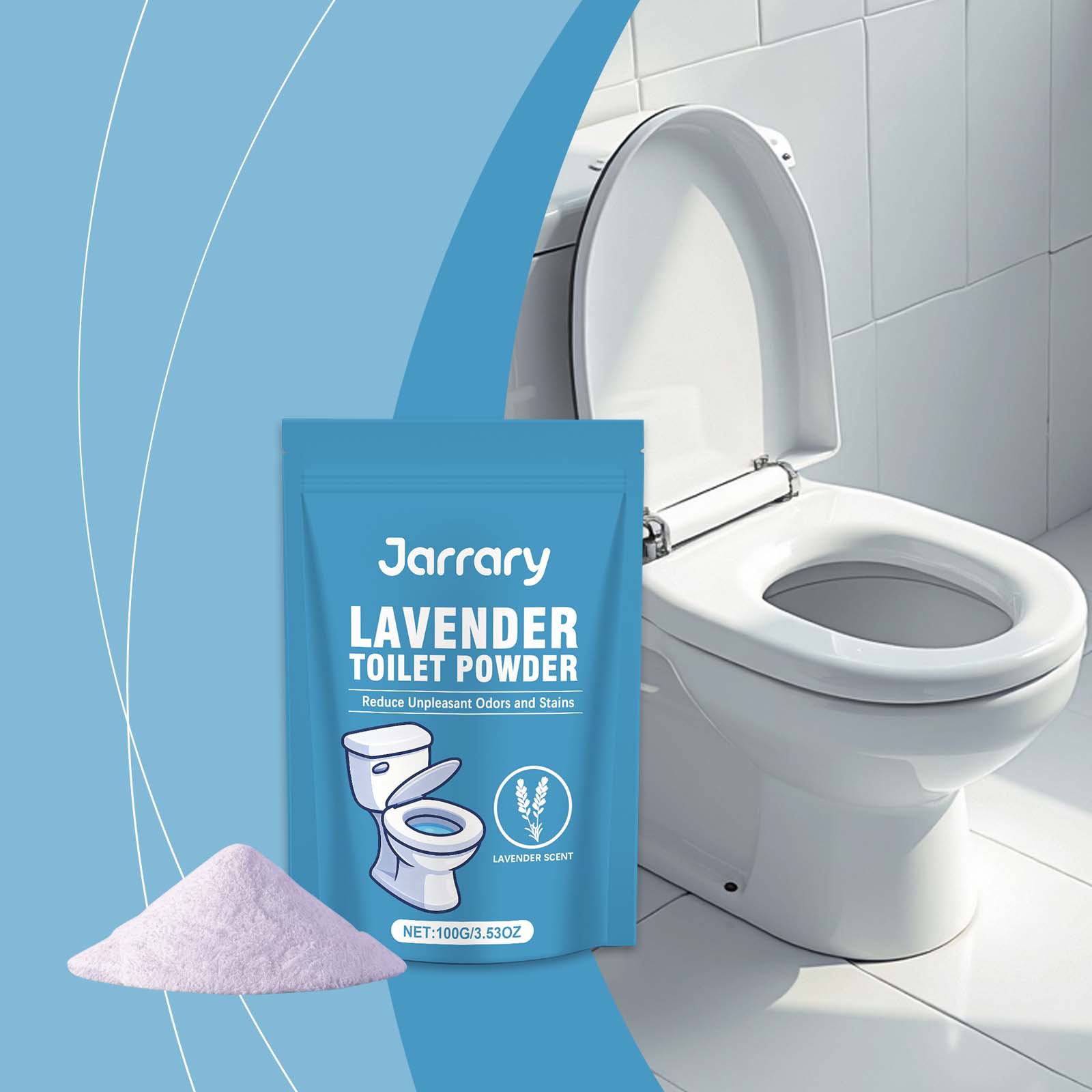 海外 Jarrary 薰衣草香型洁厕粉 家用厕所马桶清洁去污异味清洁粉