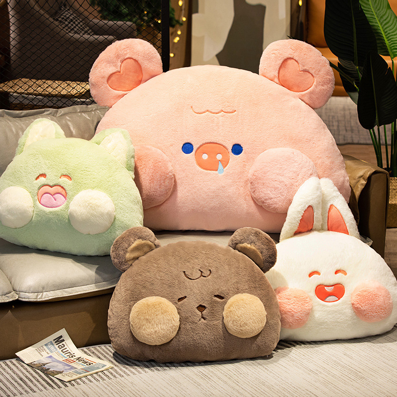 Creativo suave conejo gato almohada juguete de peluche oso cerdo muñeca hogar sofá almohada muñeca
