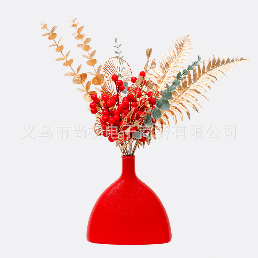 Accesorios de cubo de fortuna hojas doradas flor artificial hogar sala de estar inauguración de la casa de apertura decoración de la boda flor al por mayor