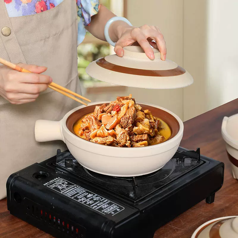 广式啫啫煲砂锅商用煲仔饭专用锅耐高温干烧不裂单柄传统老式土锅