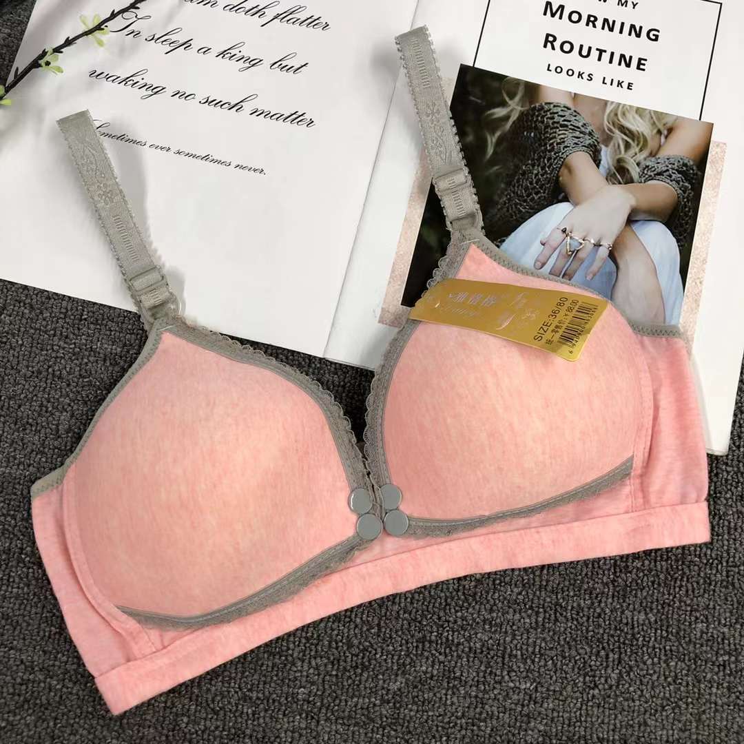 La hebilla delantera de las mujeres embarazadas sujetador de enfermería sin costuras de enfermería empuja hacia arriba anti-flacidez sujetador de taza grande ropa interior de enfermería taza delgada