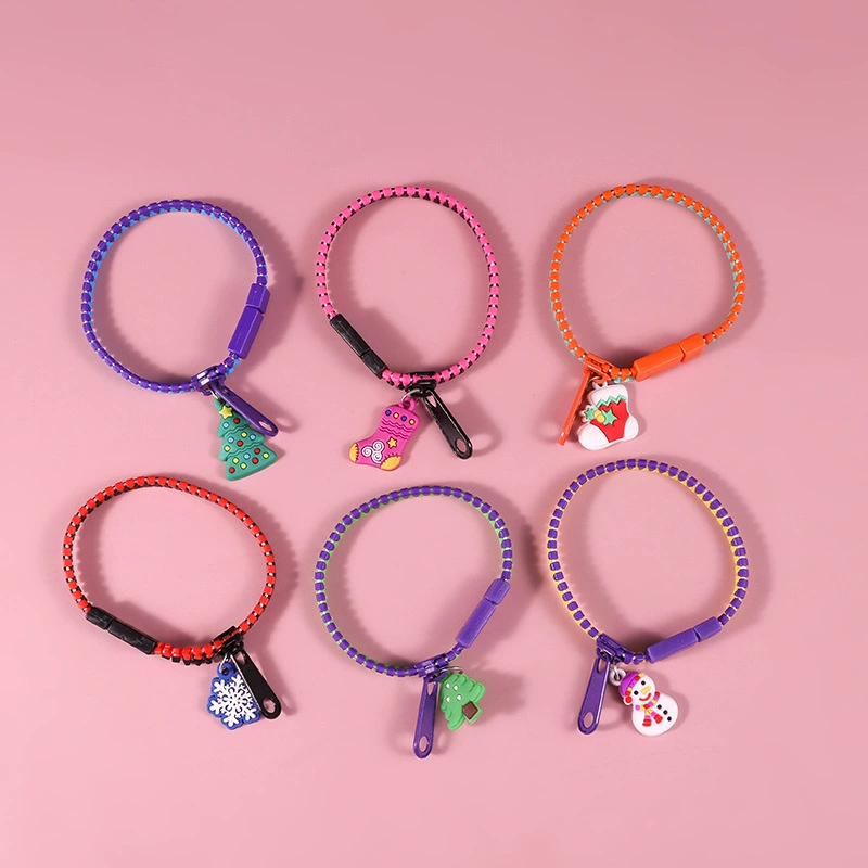 В наличии прямая партия креативный браслет на молнии Рождественская елка Тыква Рождественский мультяшный браслет оптом