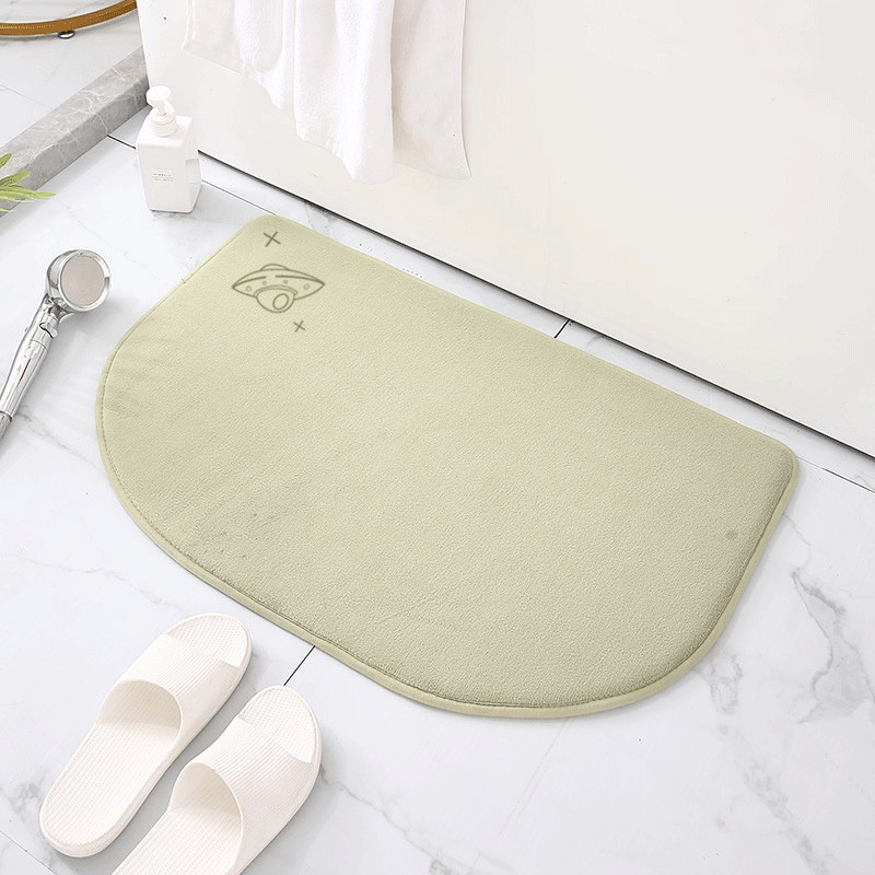 Alfombra de puerta semicírculo transfronterizo máquina lavable baño absorbente de secado rápido alfombra de esponja de memoria baño alfombra de piso de rebote lento
