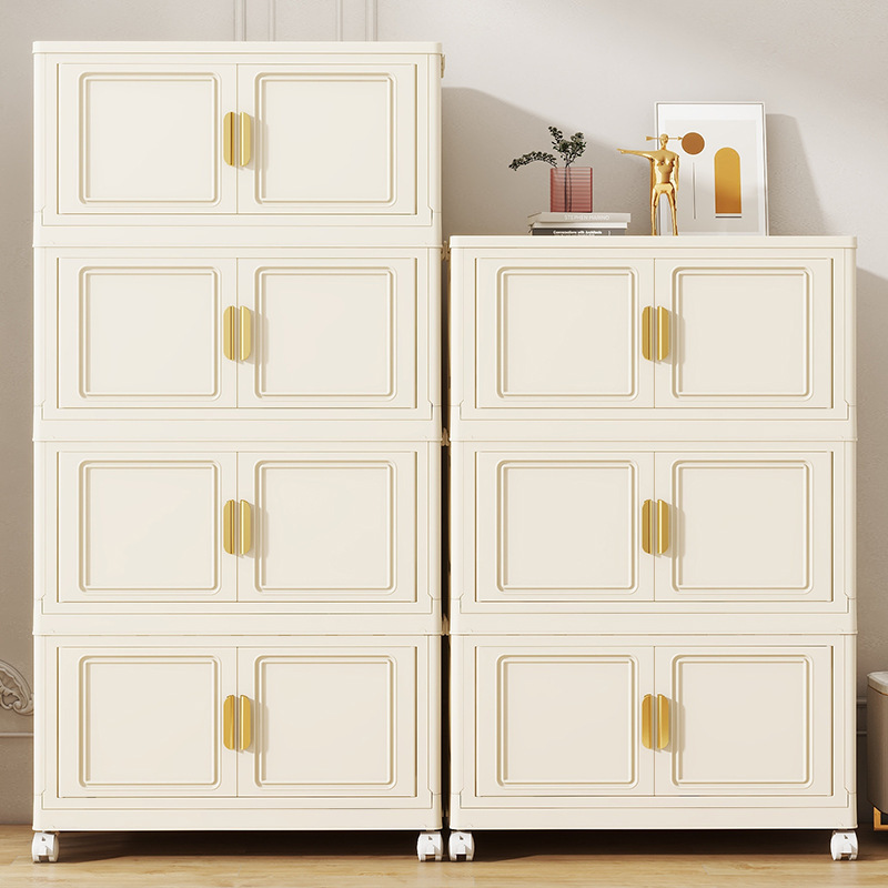 Storage Cabinet Folding Storage Cabinet Household Bedroom Baby Thickened Wardrobe Multi-layer Movable Children's Toy Storage Cabinet Storage Cabinet Folding Storage Cabinet Household Bedroom Baby Thickened Wardrobe Multi-layer Movable Children's Toy Storage Cabinet